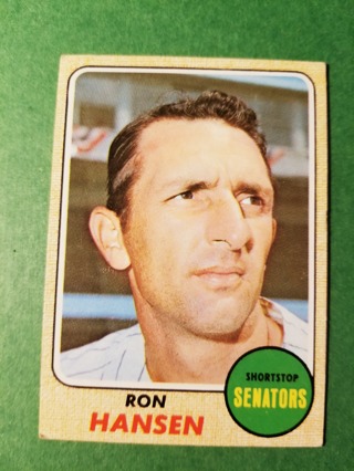 1968 - TOPPS EXMT - NRMT BASEBALL - CARD NO .411   RON HANSEN  - SENATORS