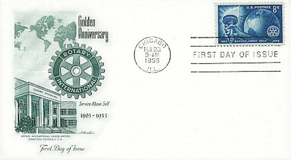 1955 ArtCraft Rotary Club 50th Anniversary FDC