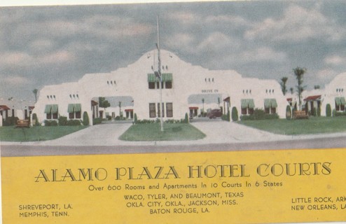 Vintage Unused Postcard: m: Alamo Plaza Hotel Courts in 6 States