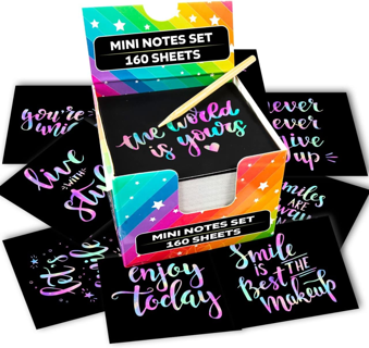 [NEW] Scratch Art for Kids Mini Notes (160 Sheets) Colorful Pastel Pallet Scratch Paper Art Set