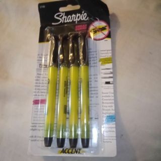 Brand New Pack-4-Sharpie Fluorescent Yellow Highlighters