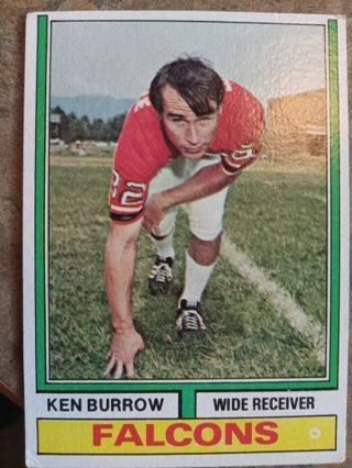 1974 TOPPS KEN BURROW ATLANTA FALCONS FOOTBALL CARD# 473