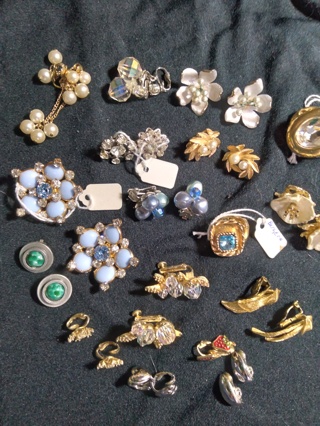 Large Lot Vintage Clip On Earrings All Marked