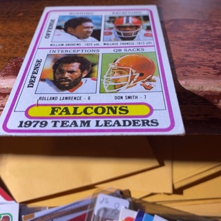 1980 topps 1979 falcons team ldrs checklist football card 