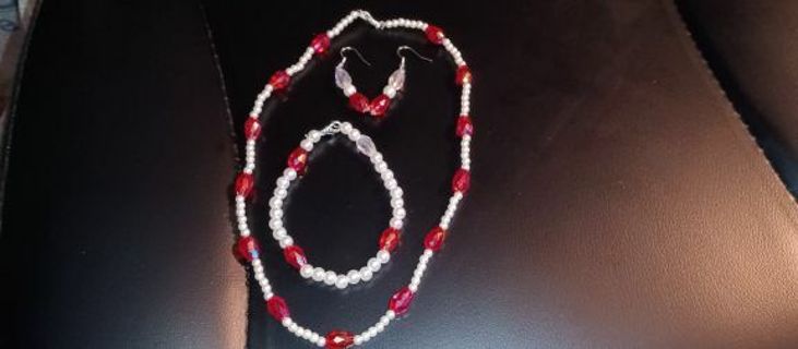 Beautiful Handmade bracelet, necklace, and earrings