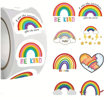 100 Assorted Rainbow Kindness Stickers