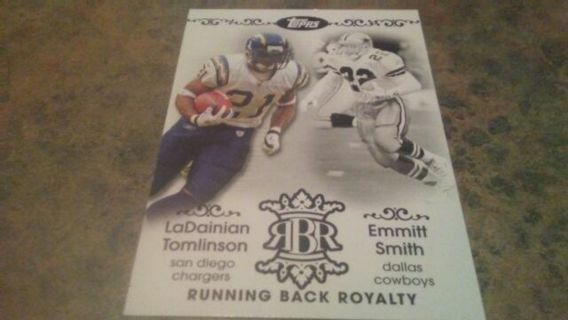 2007 TOPPS RUNNING BACK ROYALTY L. TOMLINSON/EMMITT SMITH DALLAS COWBOYS FOOTBALL CARD# RBR-LSM