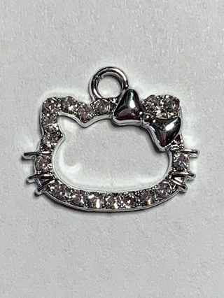 CAT HEAD CHARM~#7~SILVER~FREE SHIPPING!