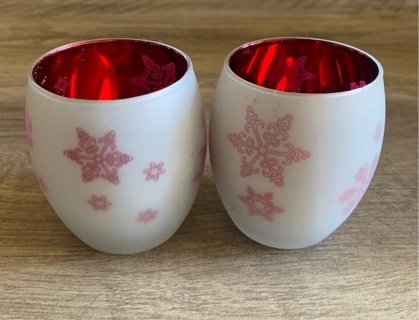 Yankee Candle Christmas Snowflake Votive Candle Holders - 2 - Used