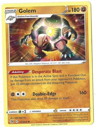 Golem Pokémon Card 