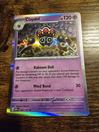 Pokemon Claydol holo rare card 095/197