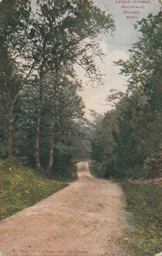 Vintage Used Postcard: d: Leslie Ave, Mackinac Island, MI