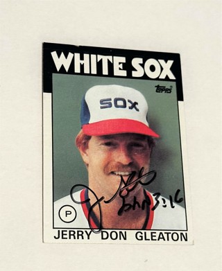 Autographed 1985 Topps Baseball Jerry Don Gleaton. #216 Chicago White Sox