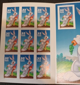 32c BUGS BUNNY STAMP BLOCK MNH