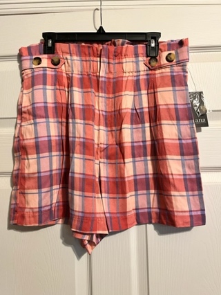 BNWT Women's a.n.a Pink Multicolor Plaid Shorts w/ Pockets - Size 16T