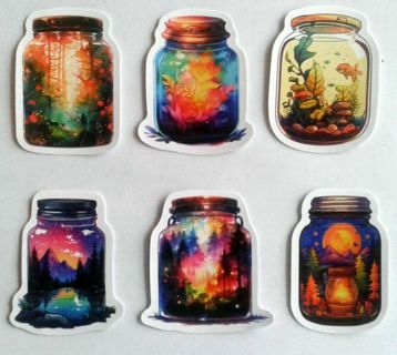 Six Big World In A Bottle Stickers #3