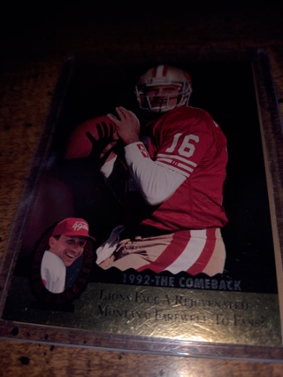 Two Card Lot football  veteran quarterback Joe Montana.