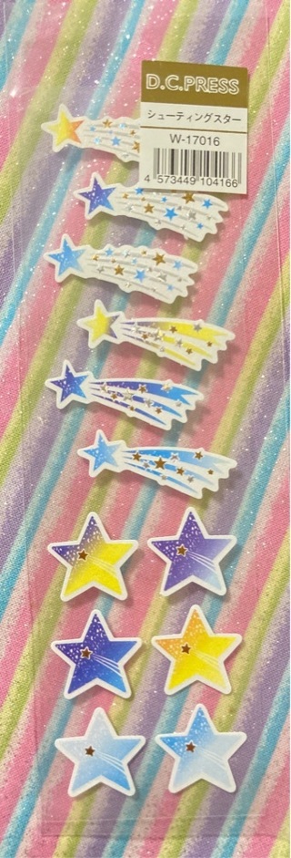 Kawaii shooting star stickers 