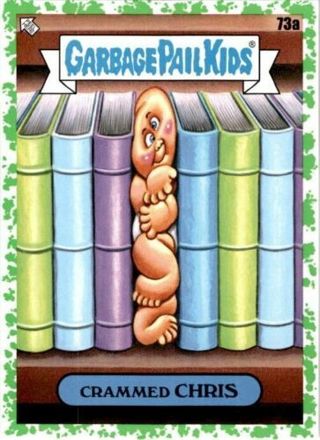 2022 Topps Garbage Pail Kids Book Worms Booger Green #73a Crammed Chris Trading Card