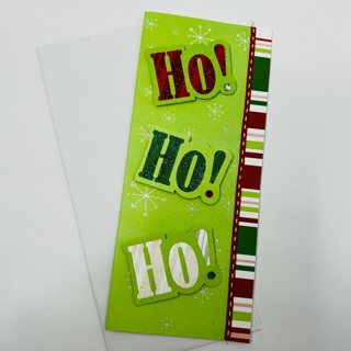 Ho Ho Ho Green Christmas Greeting Card 