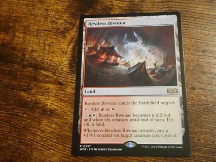 Magic the gathering mtg Restless Bivouac rare card Wilds of Eldraine