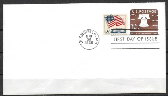 1968 ScU548 1&4/10 Liberty Bell postal stationary FDC