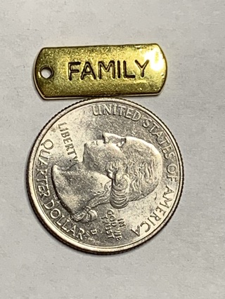 GOLD WORD CHARM~#1~FAMILY~1 CHARM ONLY~FREE SHIPPING!