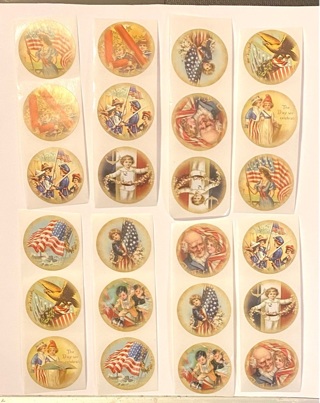  30 Vintage Style 4th of July Stickers (type 1)