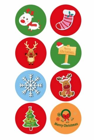 ⛄⭐NEW (8) 1" Christmas Stickers⛄