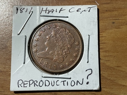 1811 Half Cent Restrike Reproduction Coin