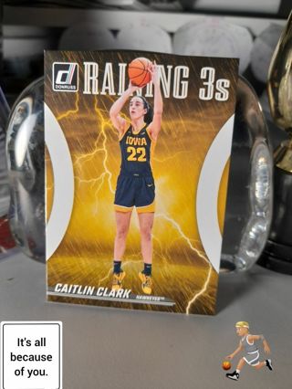 ROOKIE Caitlin Clark Donruss Raising 3's