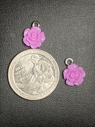 ROSE CHARMS~#30~PURPLE~SET OF 2~FREE SHIPPING!