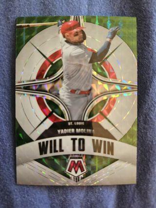 2022 Panini Mosaic Will To Win Green Yadier Molina