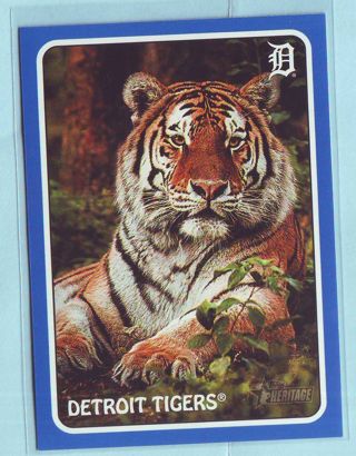 2024 Topps Heritage Detroit Tigers BLUE BORDER ZOO INSERT Baseball card # 75Z-1