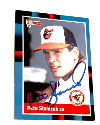 Autographed Pete Stanicek #541 1988 Donruss Baltimore Orioles