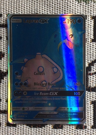 Lapras GX holo pokemon card