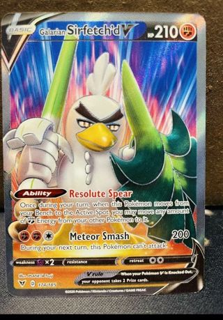 NM Ultra Rare Textured Full Art Galarian Far Fetch'd Pokemon card TCG SWSH