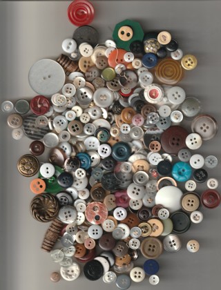 Estate Sale Find! 2 oz of Vintage Random Plastic Buttons for Clothes, Crafts or Collecting