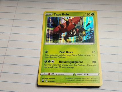 Pokemon Tapu Bulu rare card 016/163