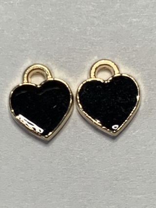 ♥♥MINI HEART CHARMS~#2~BLACK~FREE SHIPPING♥♥