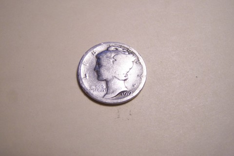 Silver 1919 Winged Liberty Head Merciry Dime