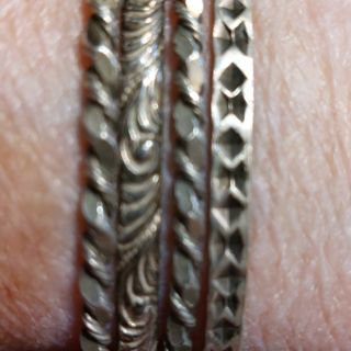 4 sterling silver bangle bracelets lot