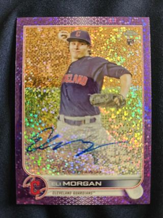 2022 Topps Chrome Rookie Autograph Purple Speckle Refractor Eli Morgan