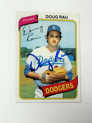 Autographed 1980 Topps Doug Rau Los Angeles Dodgers #527