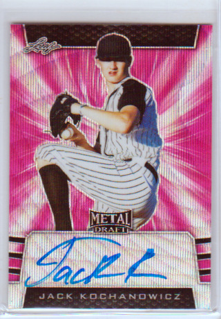 Jack Kochandwicz, 2019 Leaf Autographed Pink Refractor Card #RA-JK2, California Angels 5/10, (H)