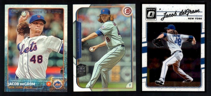 Jacob deGrom 3 different Cards - New York Mets