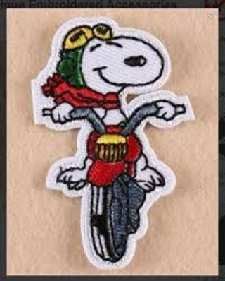 1 MOTORCYCLE DOG SNOOPY DOG Patch Iron On Adhesive Badge Applique Embroidered Accessories FREE
