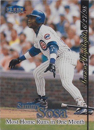 1998 Fleer Tradition Update #U2 Sammy Sosa HL Chicago Cubs