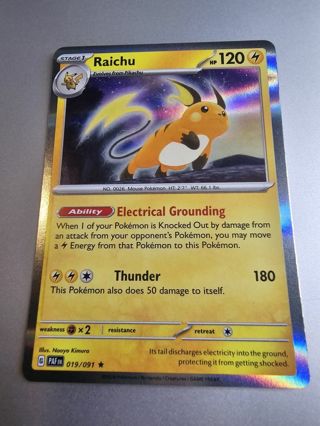 Pokemon Raichu holo rare card 019/091