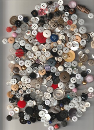 Estate Sale Find! 2 oz of Vintage Random Plastic Buttons for Clothes, Crafts or Collecting